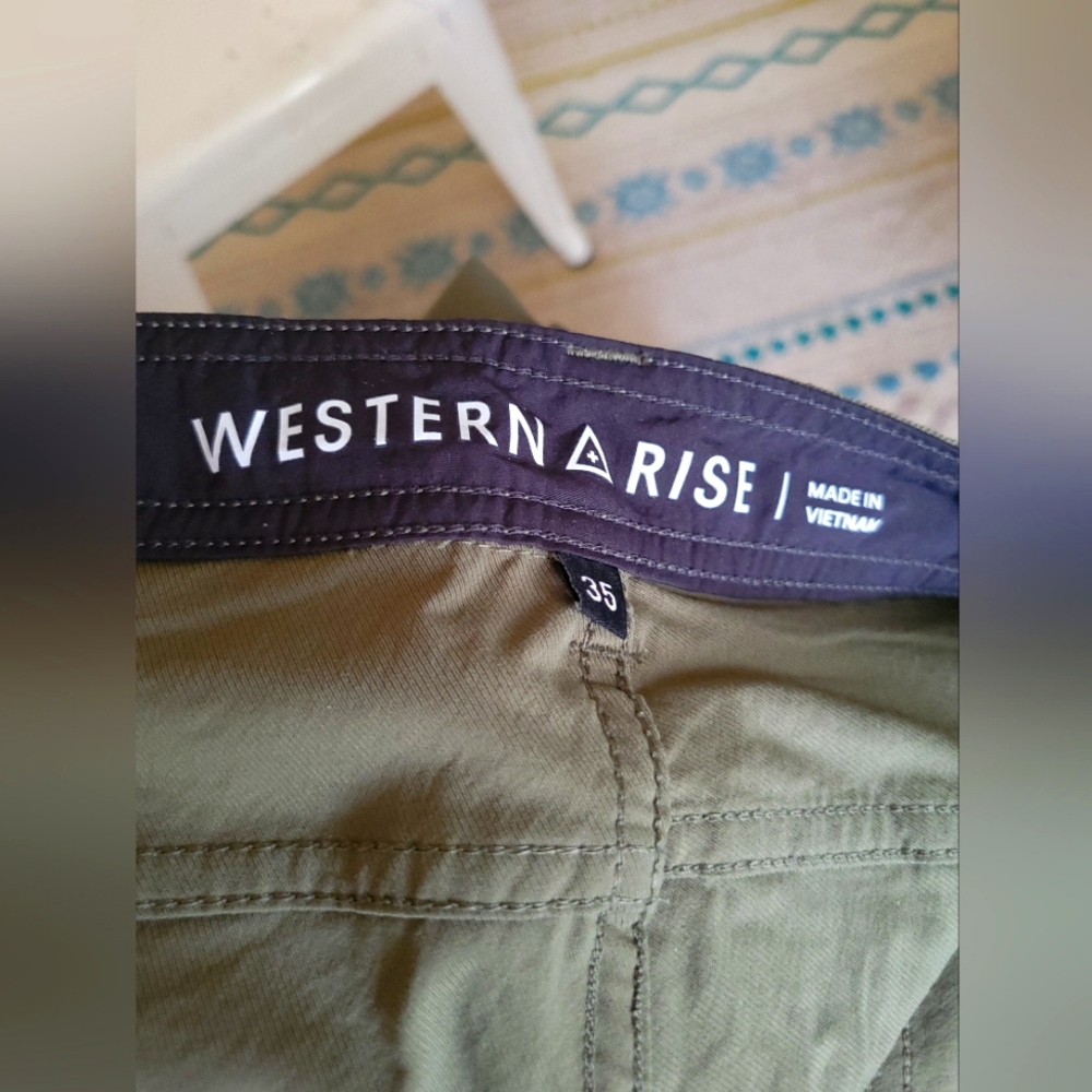 Western Rise, never been worn, 35" inseam men's pants, olive